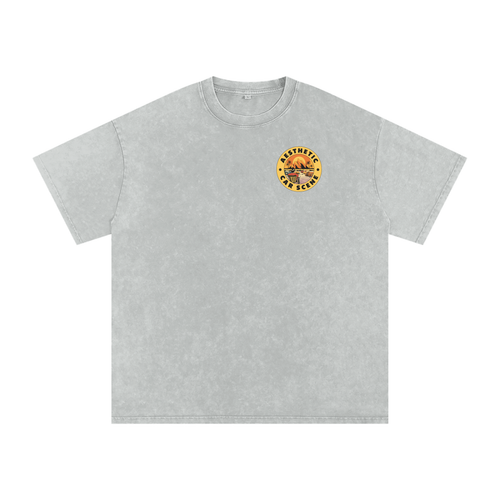 Snow Washed Oversized Cotton T-Shirt