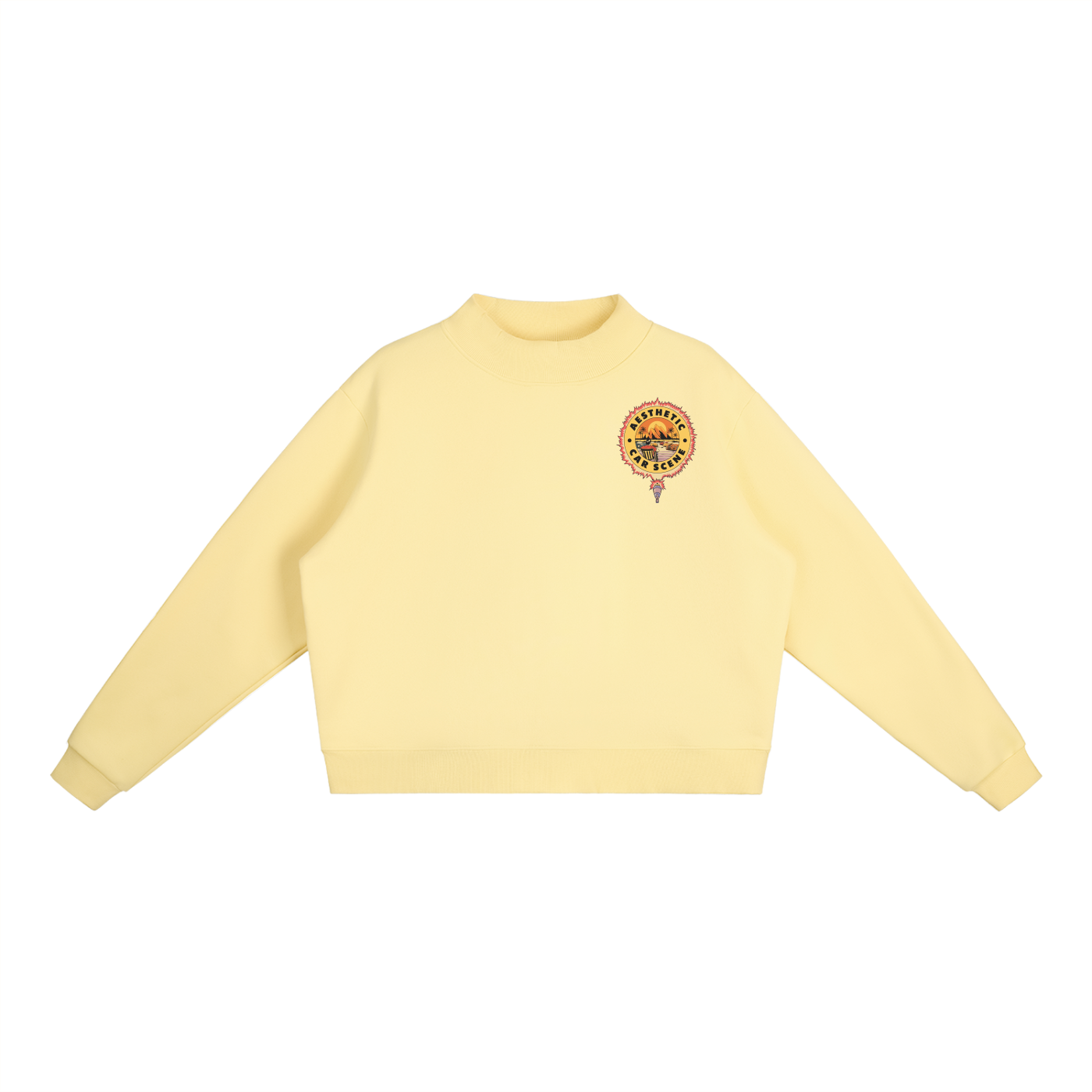 Essential Fleece Mock-Neck Crew Sweatshirt