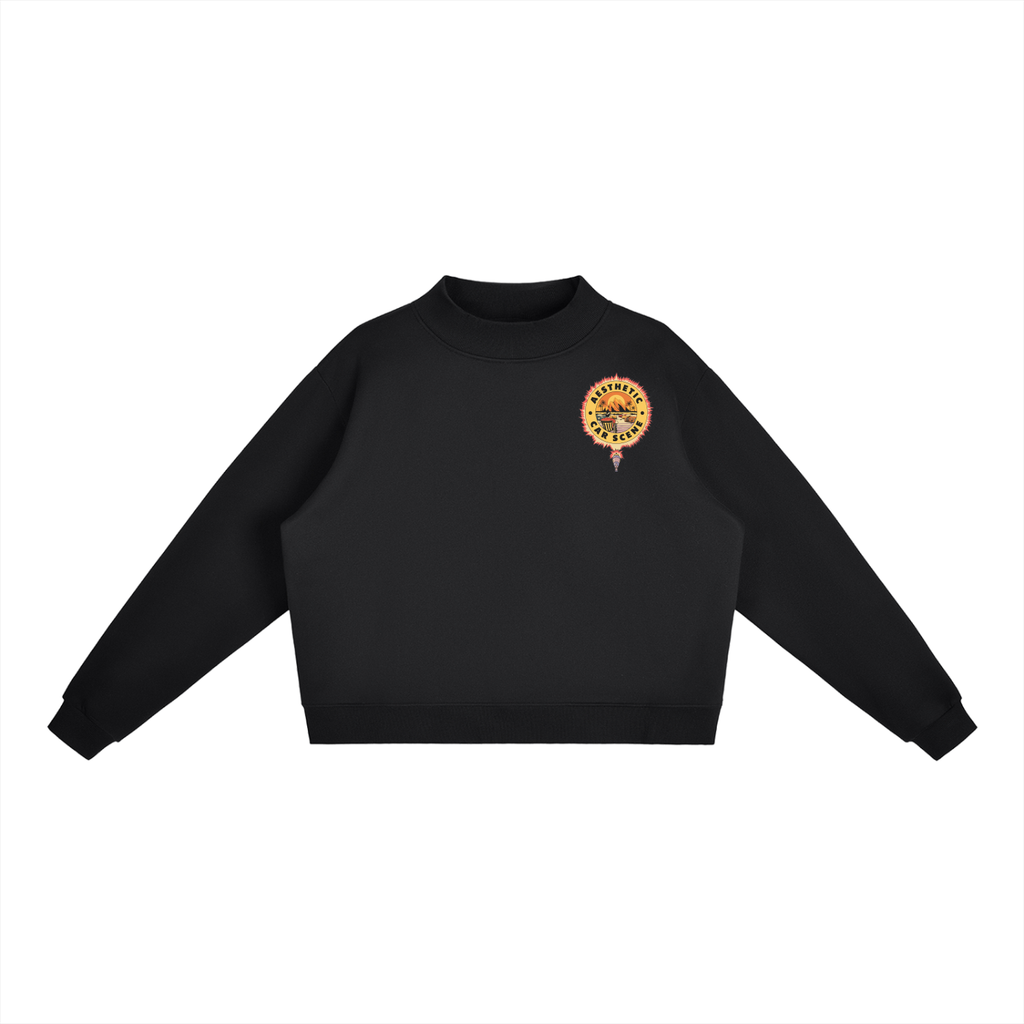 Essential Fleece Mock-Neck Crew Sweatshirt