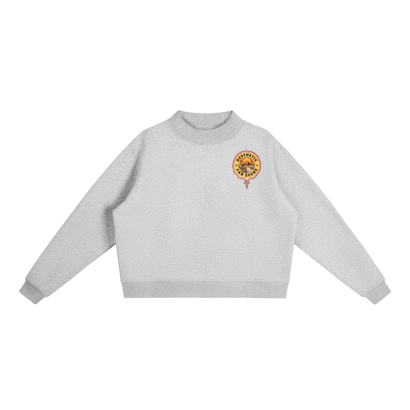 Essential Fleece Mock-Neck Crew Sweatshirt